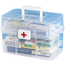Three Layer Storage Box with Handle, Clear Plastic Folding Organizer for Medicine, Crafts and First Aid