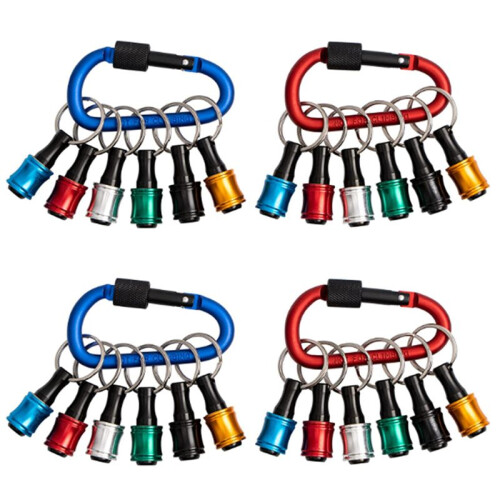 Bithouder Sleutelhanger, 4 Sets van 12 STUKS 1/4 Boorbithouder, Easy Release en Quick Change Bithouder,Schroevendraaier Bithouder