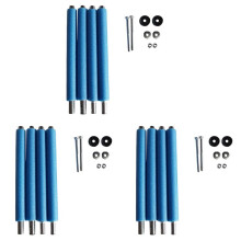3X Trampoline Poles Replacement,with Trampoline Poles Anti-Collision Protector,with Screws Enclosure Straight Tube 1.96m