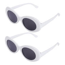 2X Vintage Oval Sunglasses Women Retro Sunglass Fashion Female Male EyewearUV400 Sun Glass White S17022