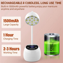 2X UV-LED-Nagellampe, Kabellos, 36 W, -UV-Licht für Gel-X-Nägel, Wiederaufladbare Nageltrockner mit -Sensor und 4 Timern