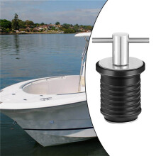 4X Marine Boat Drain Plug T-Handle Screw Adjustable Rubber Deck Drain Plug,Silver 19MM