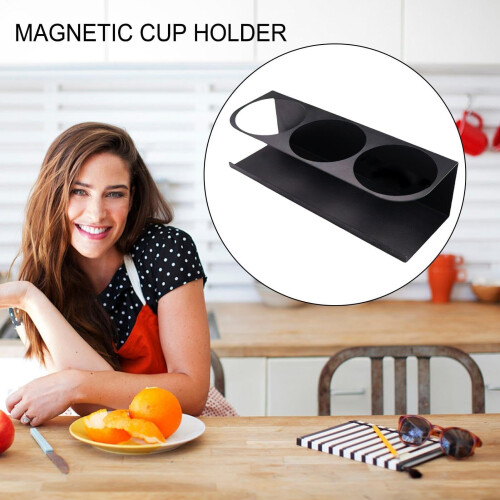 Magnetic Cup Holder with Strong Grip, Space Saving Iron Bottle Organizer for Kitchen Storage 2