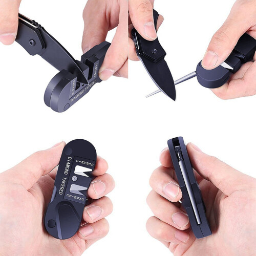 2X Portable  Knife Multifunction Sharpener, Steel Outdoor EDC  Tool Sharpener 2