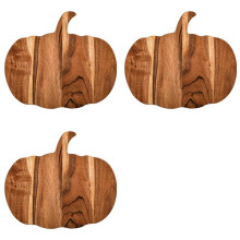 3X Halloween Pumpkin Shaped Wood Cutting Board for Kitchen Decoration,Cutting Boards with Handle,Boards, Serving Platter