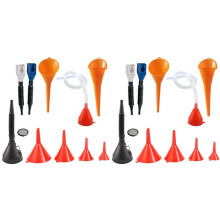 20 Pcs Automotive Funnels Set, Plastic Long Neck Oil Funnels, Snap Funnel,Right Angle FunnelsWide Mouth Fuel Funnels