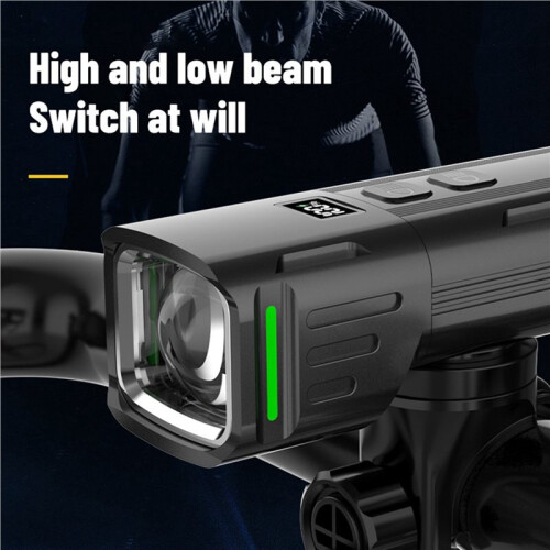 2X Digital Display Bicycle Front Light High Lightness Aluminum Headlight MTB Bike Flashlight Lamp 1