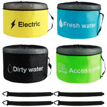 RV Hose Storage Bag Set 3/4PCS Waterproof Bottom Lining Mesh Color Coded RV Accessories Organizer