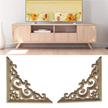 12 Uds, Molduras de Madera Sin Pintar, Calcomanías, Apliques de Madera Europeos para Muebles, Armarios, Flores, Tallado en Madera, Decorativo, 10Cm