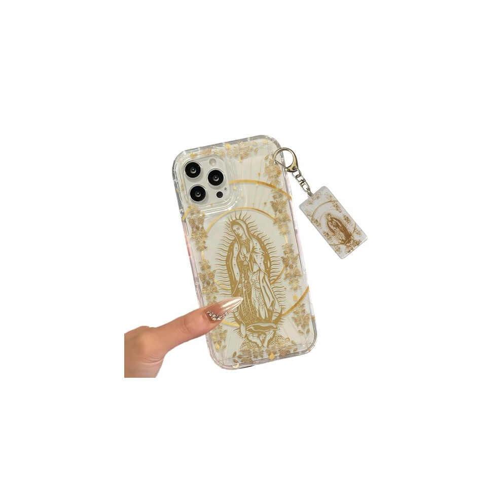 Shockproof Tpu Virgin Mary Case For Iphone 13, Guadalupe Design, Clear ScratchâResistant Cover Golden 9330225004363