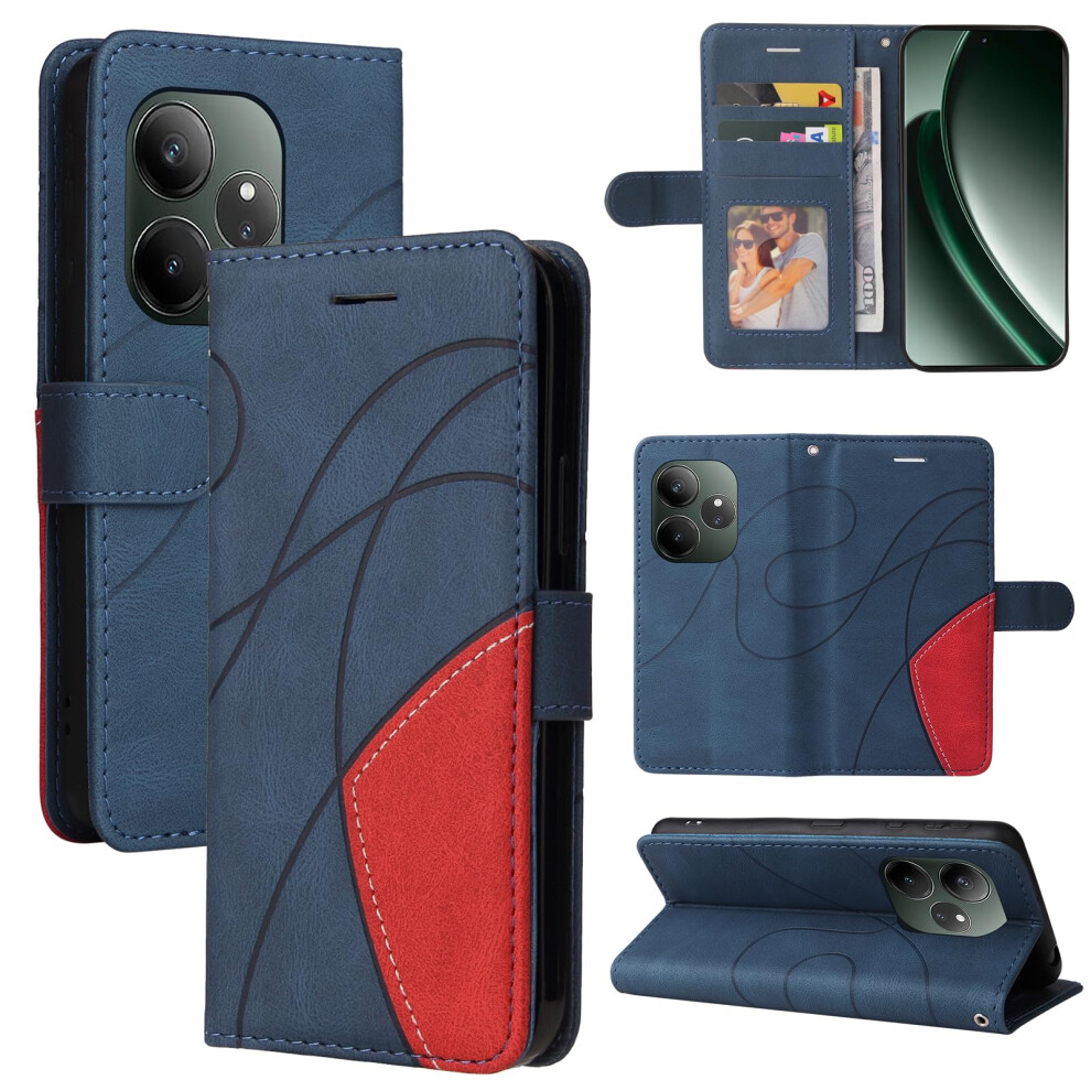 Wallet Flip Case Pu Leather Folio With Card Holder Shockproof Magnetic Closure For Oppo Realme Gt 6 5G Blue 9073542715238