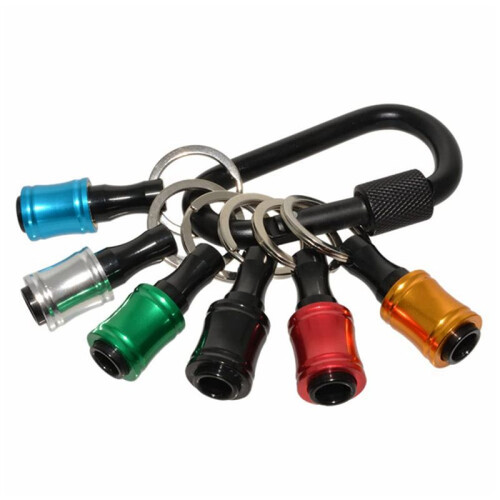 24Pieces 1/4 Inch Hex Shank Bits Holder Keychian, Keychain Extension Bar Screwdriver Bit Holder Socket Adapter 1