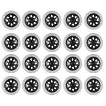 20X Black White Plastic Core Foam Shopping Trolley Cartwheel Casters