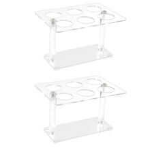 2Pcs Cone Holder, Clear Acrylic Ice Cream Cone Holder, Cone Display Stand, Sushi Hand Roll Stand Cone Holders (6 Holes)