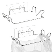 Stainless Steel Trash Bag Holder 2pcs SpaceSaving Wall Mounted Garbage Bin for Kitchen Bathroom RV