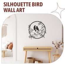 Metal Wall Art Bird  Tree Branch Metal Bird Wall Silhouette Bird Wall Art Decor for Living Room Garden Bedroom Office