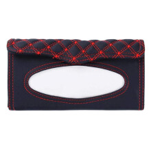 Leather Car Sun Visor Tissue Holder with Storage, OneHand Access, Universal Fit Organizer