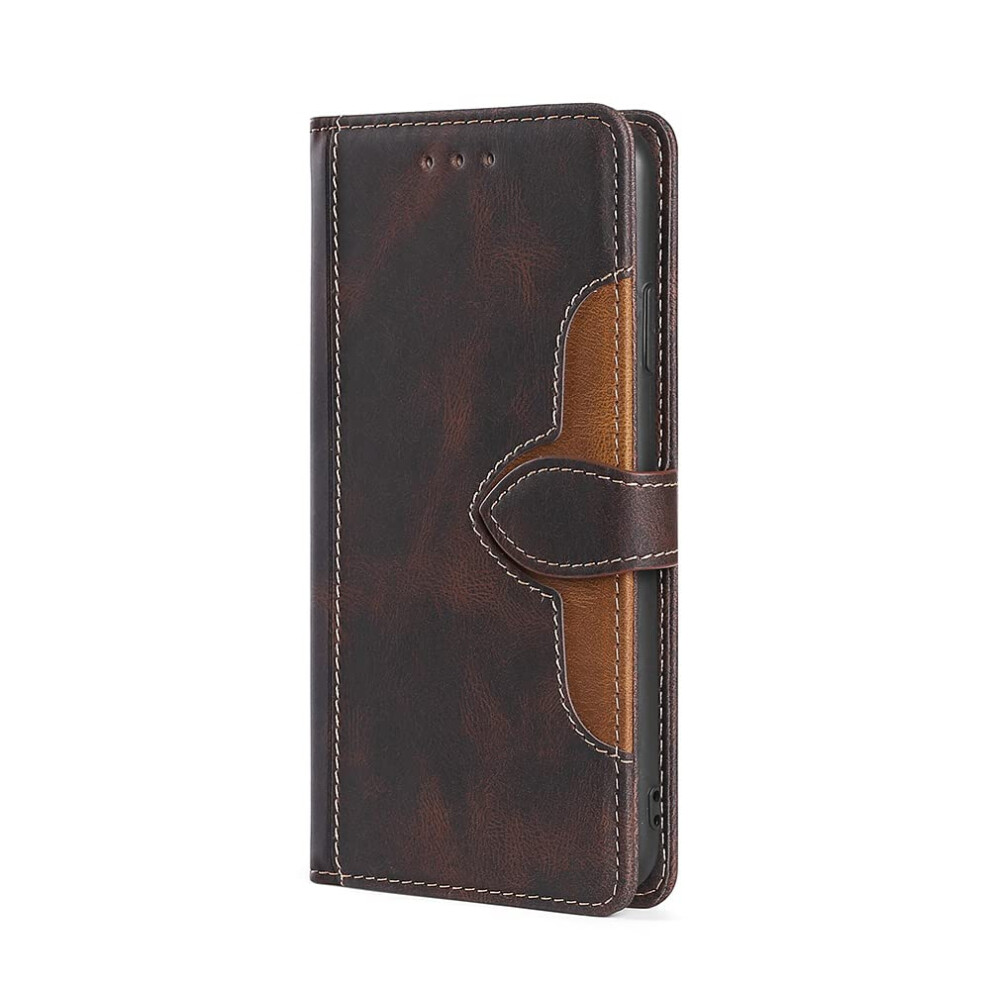 Wallet Case Leather Folio Cover With Magnetic Closure Kickstand Dual Card Slots For Lg Ms210 Brown 9771547394891