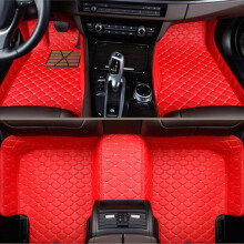 Leather Car Floor Mats for Renault Clio 20192023, Waterproof NonSlip Custom Fit Red Interior Protection