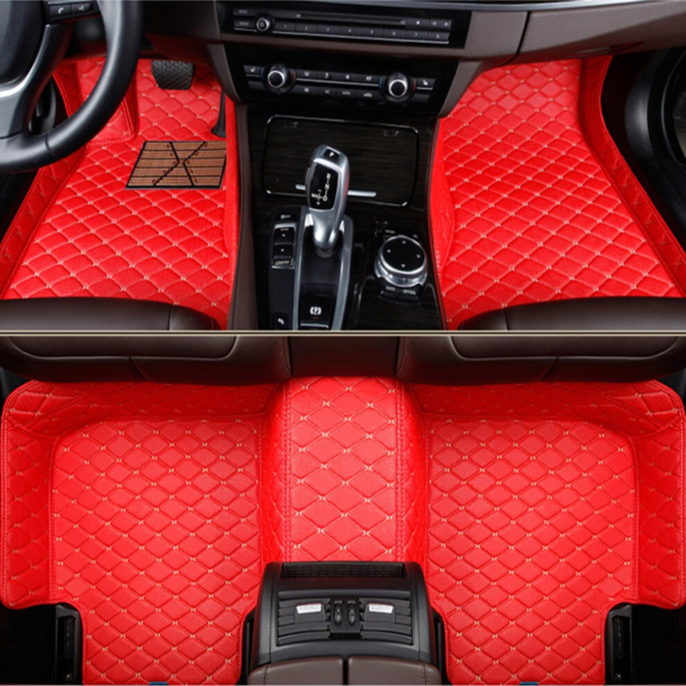 Leather Car Floor Mats For Renault Clio 20192023, Waterproof Nonslip Custom Fit Interior Protection Red 9330225004554