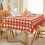 Beautiful Red Gingham Tablecloth Quick Cleaning for-140*180cm 2