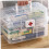 Three Layer Storage Box with Handle, Clear Plastic Folding Organizer for Medicine, Crafts and First Aid 2