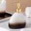 5 Piece Ceramic Bathroom Accessory Set with 450ml Soap Dispenser, Gradient Brown Decor 3