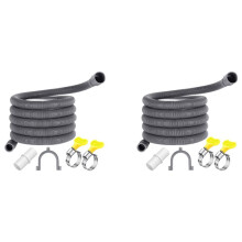 2X Afvoerslang voor Wasmachine 10 Ft Flexibele Uitbreidingssets voor Afvoerslang voor Vaatwassers Gegolfde Afvoerslang voor Wasmachine