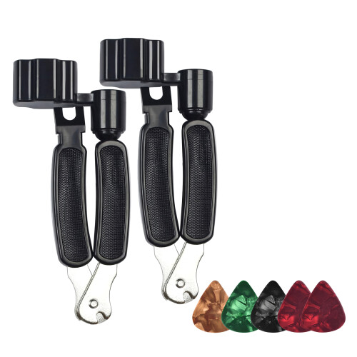 2 In 1 Guitar String Winder And Bridge Pin Puller With 5 Picks