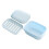 2pcs Double Layer Soap Dish with Lid for Bathroom and Kitchen, Keeps Soap Dry and Clean 1