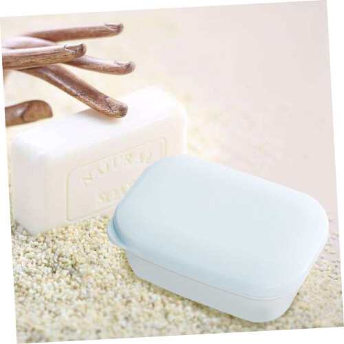 2pcs Double Layer Soap Dish with Lid for Bathroom and Kitchen, Keeps Soap Dry and Clean 1