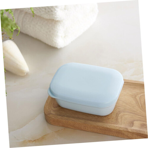 2pcs Double Layer Soap Dish with Lid for Bathroom and Kitchen, Keeps Soap Dry and Clean 2