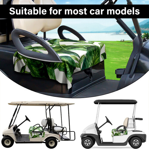 Comfortable Polyester Golf Cart Seat Cover Leaf Pattern-95 2