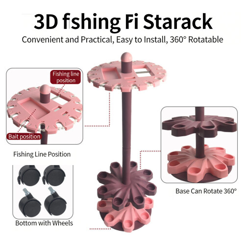 360 Degree Rotating Base with Casters, Fishing Poles-type D 2