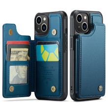 iPhone 15 Case with Card Holder & RFID Blocking – Durable Leather Wallet, Kickstand, Magnetic Clasp, Shockproof (compatible with iPhone 15)