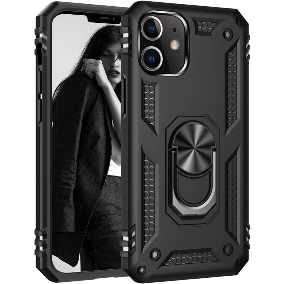 Heavy Duty Iphone 12 Case With Kickstand, Dual-Layer Protection & Rotating Ring Â Compatible With Apple Iphone 12 9365509569016