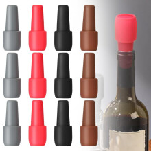 Upgraded Wine Stoppers for Bottles – Reusable Silicone Stopper Compatible with Champagne, Beer, Wine; Kitchen & Bar Use