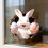 Easter Eggshell Rabbit & Flower Window Stickers – Spring Decor, Compatible with Glass Windows, 1 Sheet 1