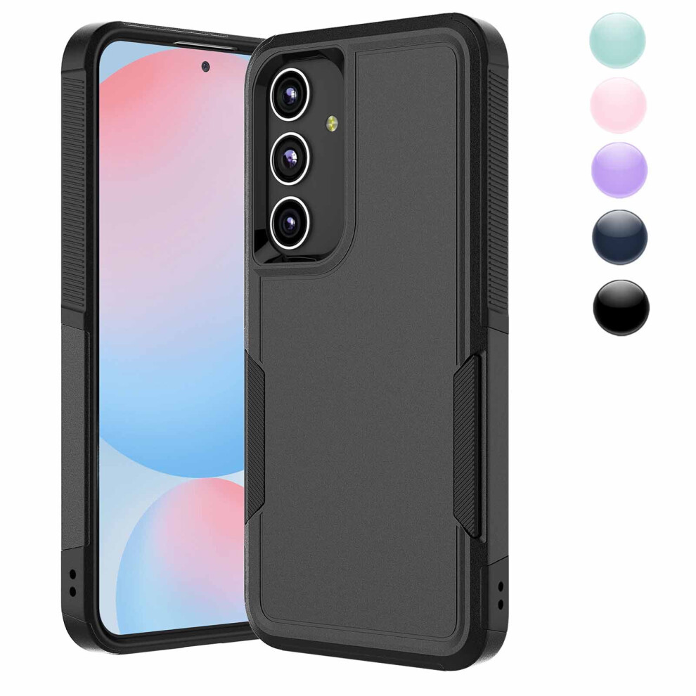 Compatible With Samsung Galaxy S24 Fe Case – Shockproof 2-In-1 Rugged Armor Cover, Hard Plastic & Rubber Bumper, Black 9365509570128