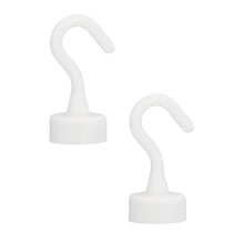 Mini MagnetHooks 1.38" Height White Hanger Hooks for Hanging, Grill, Refrigerator, Ceiling, Kitchen, Door, Garage, Home Improvement 2PCS