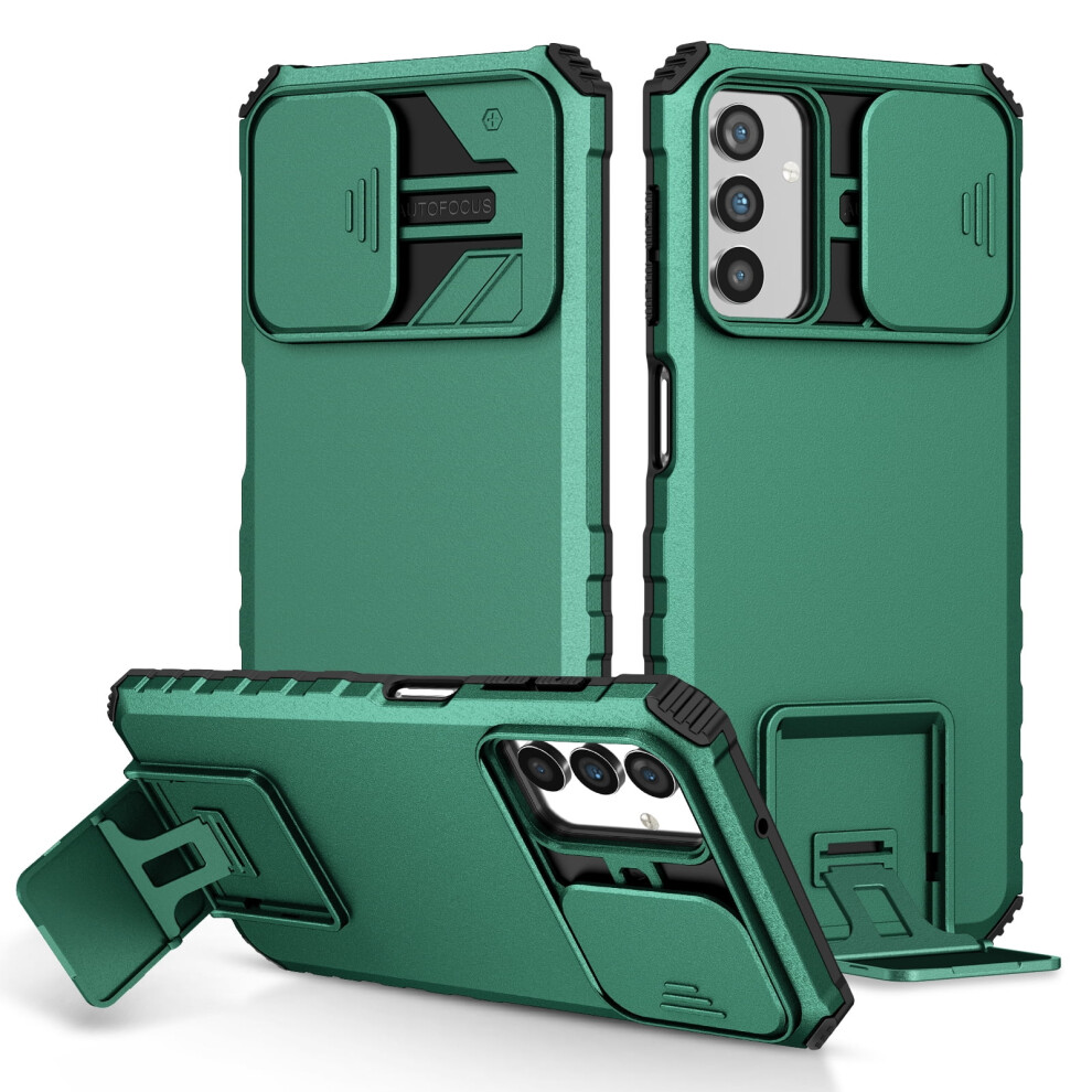 Compatible With Samsung Galaxy A15 5G Case Â Dual-Layer Shockproof With Slide Camera Cover & Kickstand, Dark Green 9365509569733