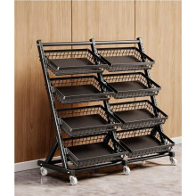 Set of 8 Black Storage Baskets with Adjustable Wire Rack Organizer for Kitchen Pantry and Retail