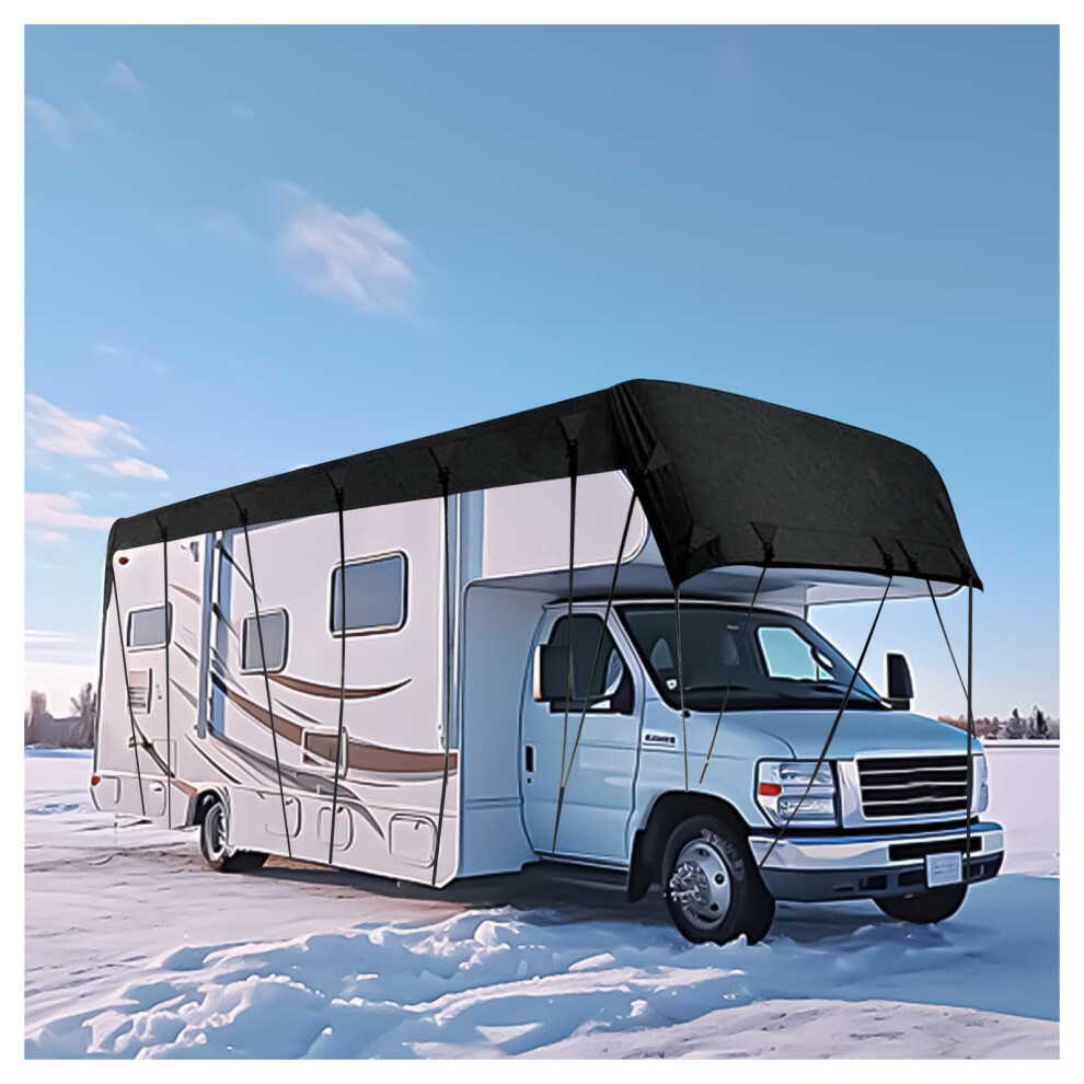 210D Oxford Travel Trailer Rv Cover Waterproof Allseason Uv And Snow Resistant 13X3m Black 9771547574088