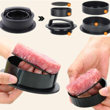 Non-Stick Burger Press Patty Mold with 100 Patty Papers,Round Meat Pie Press, Manual Hamburger Meat Press Mold