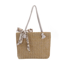Mode Paille TisséE Sous les Bras Sacs à BandoulièRe pour Femmes Wocen Sac Foulard en Soie Dames Capacité Shopping Sacs à Main A