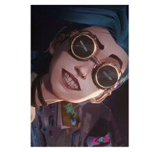 "Arcane: League of Legends" Round Diamond Painting Poster Living Room Bedroom Game Room Study Decoration Painting : Jinx