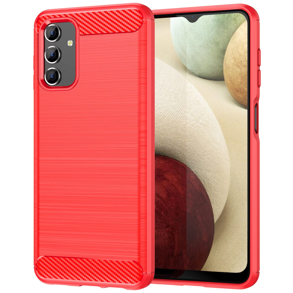 Shockproof Carbon Fiber Phone Case With Military Grade Protection And Raised Edge Defense For Samsung Galaxy A13 Red 9330225005452