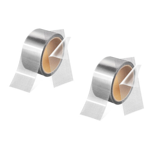2Rolls Durable Pet Screen Tape for Window and Door Mesh Repairs Grey