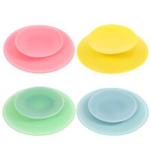 4Pcs Double Sided Silicone Bowl Suction Pads Nonslip Tableware Holder