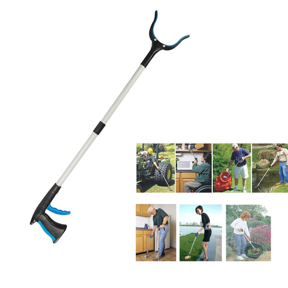 32 Inch Foldable Grabber Reacher Tool with 360 Rotating Head, Lightweight Aluminum Trash Picker for Elderly
